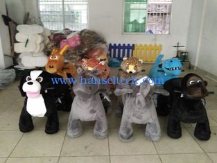 Chine Hansel Best selling Guangzhou Mechanical Animal Ride Plush Toys On Wheels Stuffed Animal Rides fournisseur