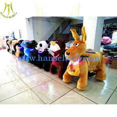 Chine Hansel factory direct big size plush animals 4 wheel kid stuffed zoo animal scooter fournisseur