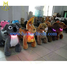 Chine Hansel electric toy car rocking horse amusement park ride for rent stuffed animal unicorn on wheel  battery operated toy fournisseur