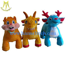 Chine Hansel plush coin operated happy ride on animla walking toy animals fournisseur