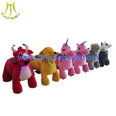 Chine Hansel  rechargeable battery operated coin operated stuffed rides on unicorn motorized plush animal fournisseur