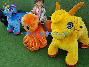 Chine Hansel amusement park happy rides on animal motorized plush riding animals fournisseur