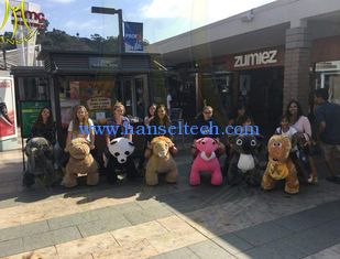 Chine Hansel  2018 plush stuffed electric battery operated ride animals on wheels fournisseur