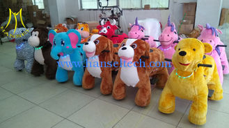 Chine Hansel stuffed animal unicorn on wheels coin operate game machine coin kiddy ride for mall fournisseur