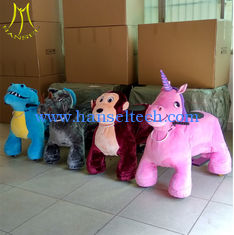 Chine Hansel  2018 plush ride for kids plush stuffed electric battery operated ride animals on wheels fournisseur