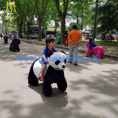 Chine Hansel funny amusement park games plush walking animal rocking horse with wheels fournisseur