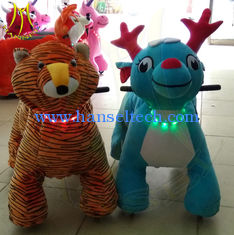 Chine Hansel plush coin operated happy rides on animal motorized plush riding animals fournisseur