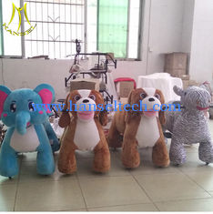 Chine Hansel children stuffed animals with 4wheels ride on animal toy for shopping mall fournisseur