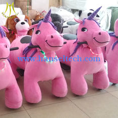 Chine Hansel  coin operated kids walking battery operated ride on plush animals unicorn fournisseur