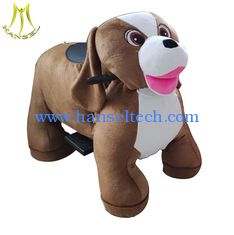 Chine Hansel children plush toys stuffed animals on wheels shopping mall moving animal dog scooter fournisseur
