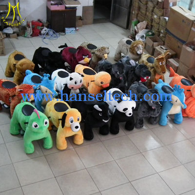Hansel Best selling Guangzhou Mechanical Animal Ride Plush Toys On Wheels Stuffed Animal Rides fournisseur