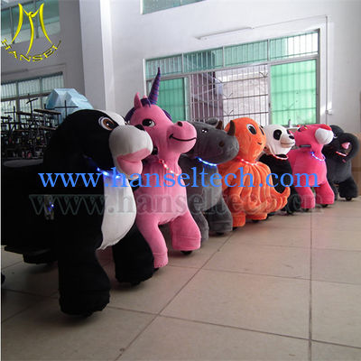 Hansel Hot Sale 12v Battery Plush Animal Rides For Mall Zippy Pets Rides fournisseur