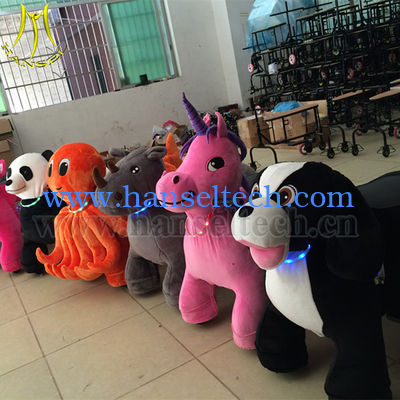 Hansel Hot Sale 12v Battery Plush Animal Rides For Mall Zippy Pets Rides fournisseur