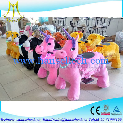 Hansel high quality Coin operated power wheels horse carriage plush toy animal scooter in mall fournisseur