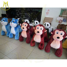 Hansel mechanical horses for children kids coin operated game machine plush toys stuffed animals on wheels fournisseur
