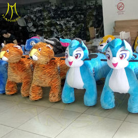 Hansel mechanical horses for children kids coin operated game machine plush toys stuffed animals on wheels fournisseur