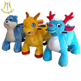 Hansel coin operated electric plush motorized animals pony scooter ride on parties fournisseur