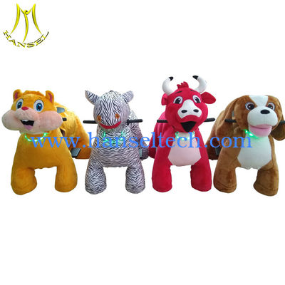 Hansel coin operated kiddie rides electric stuffed walking animals scooter fournisseur