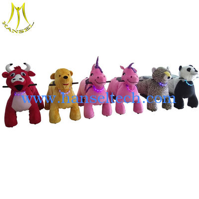 Hansel coin operated ride on furry animal toys happy ride on animals fournisseur