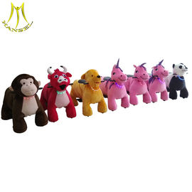 Hansel amusement rides kiddie ride plush toys electric animal on wheel fournisseur