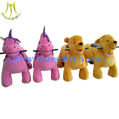 Hansel amusement park rides plush ride on motorized animals for sale fournisseur