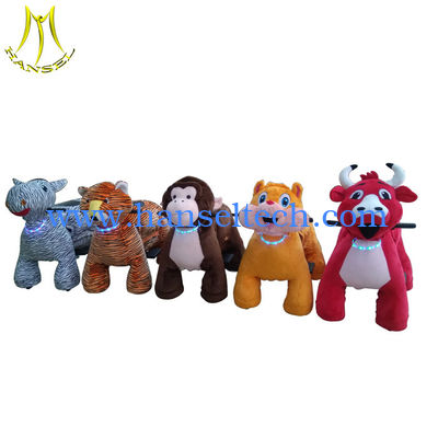 Hansel  hot sale children plush battery operated zoo animal toys horse on wheels fournisseur