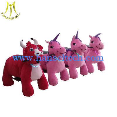 Hansel hot selling coin animals panda scooter plush rideable motorized animals fournisseur