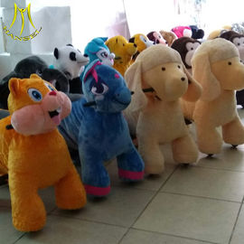 Hansel shopping mall plush toys stuffed animals on wheels plush animal electric scooter fournisseur