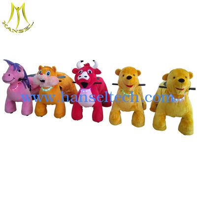 Hansel theme parks kiddie games ride on stuffed electric animal scooter fournisseur