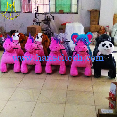 Hansel amusement park baby walkers plush horse electric toy ride fournisseur