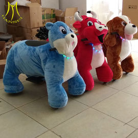 Hansel coin operated plush animal shopping mall kids rides 150KG bearing motorized plush riding animals fournisseur