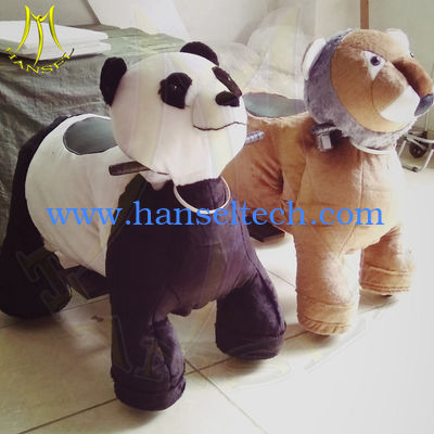 Hansel shopping mall kids coin operated four wheel plush animal bike fournisseur