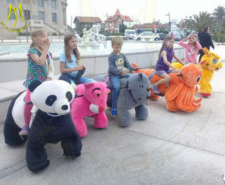 Hansel outdoor playground walking coin operated motorized plush riding animals fournisseur