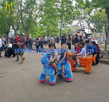 Hansel amusement park outdoor baby ride on plush animals for sale fournisseur