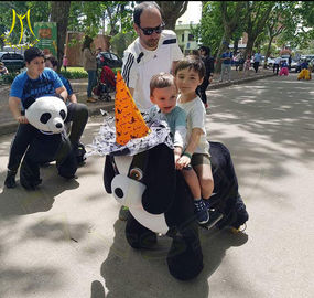 Hansel plush four wheel amusement ride on stuffed animal scooter for sale fournisseur