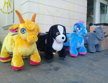 Hansel amusement kids electronic motorized plush riding animals fournisseur