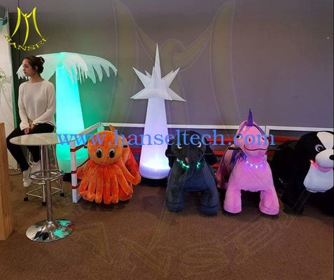 Hansel stuffed indoor playground electric plush motorized animals for mall fournisseur