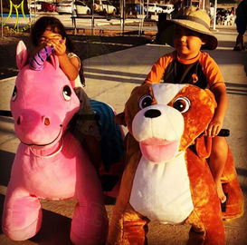Hansel amusement park outdoor electric mountable animal plush ride fournisseur