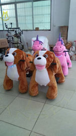 Hansel factory price motorized plush riding animals toy horse on 4 wheels fournisseur