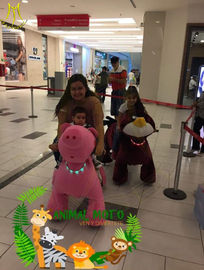 Hansel high quality children chrsitmas coin moving motorized plush riding animals fournisseur