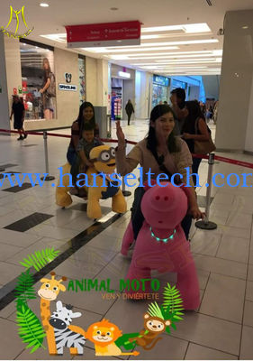 Hansel electronic kids ride on  plush animal battery operated stuffed pink pig fournisseur