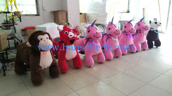 Hansel electric indoor playground games motorized plush riding animal fournisseur