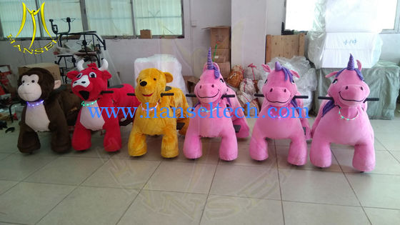 Hansel electric indoor playground games motorized plush riding animal fournisseur