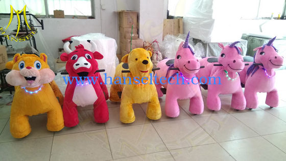 Hansel electric indoor playground games motorized plush riding animal fournisseur