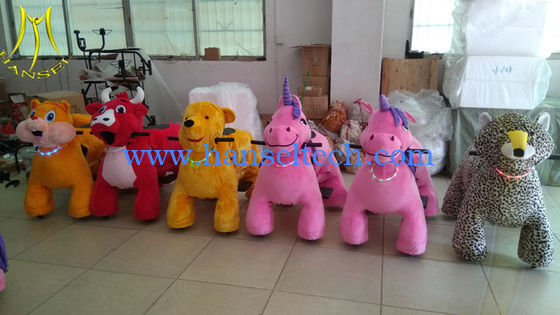 Hansel electric indoor playground games motorized plush riding animal fournisseur
