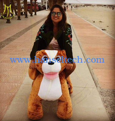Hansel amusement park electronic children ride on walking plush animals fournisseur