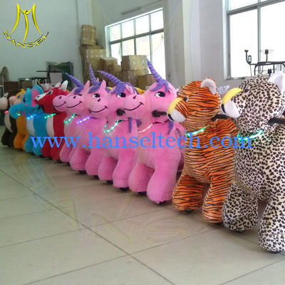 Hansel amusement park electric children plush battery operated zoo animal rides fournisseur