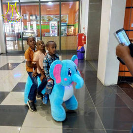 Hansel kids ride on walking coin operated motorized plush riding animals fournisseur