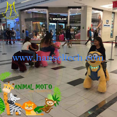 Hansel amusement coin battery operated stuffed kids electric rides on animal fournisseur