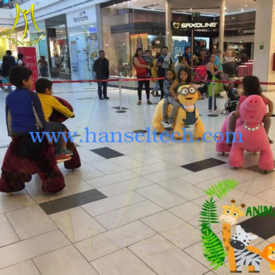 Hansel children funfair moving electric battery operated ride on plush animals fournisseur